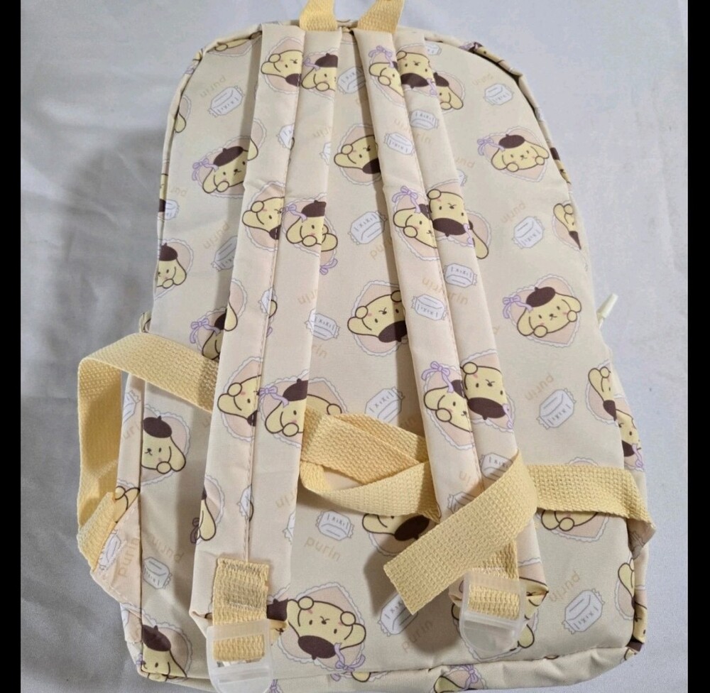 Sanrio Pompompurin Cream and Yellow Kids Backpack with Strawberry Motif - Picture 3 of 4